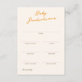 Baby Predictions Shower Game Card Notitiekaartje (Voorkant)