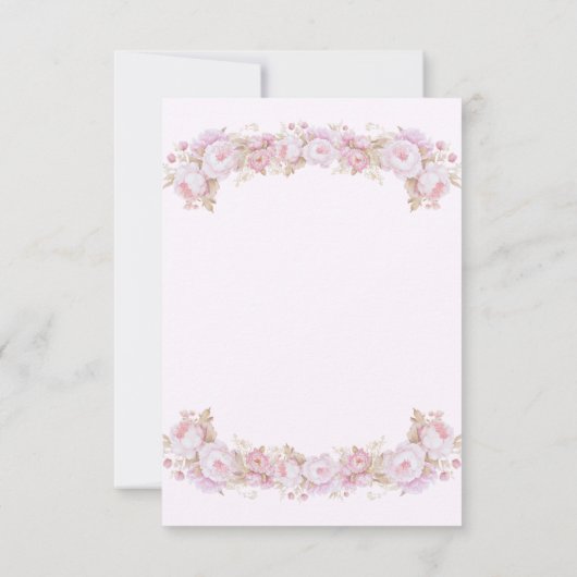 Baby Princess roze Flat Dank u kaart (Achterkant)