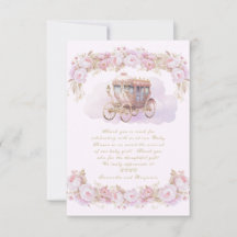 Baby Princess roze Flat Dank u kaart