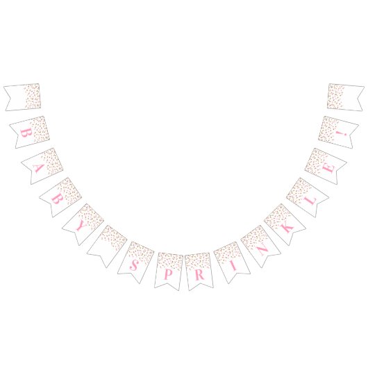 Baby-prinkle-baner roze goudConfetti Vlaggetjes (Alle)