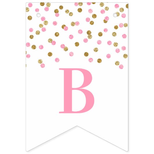 Baby-prinkle-baner roze goudConfetti Vlaggetjes (Tweede vlag)