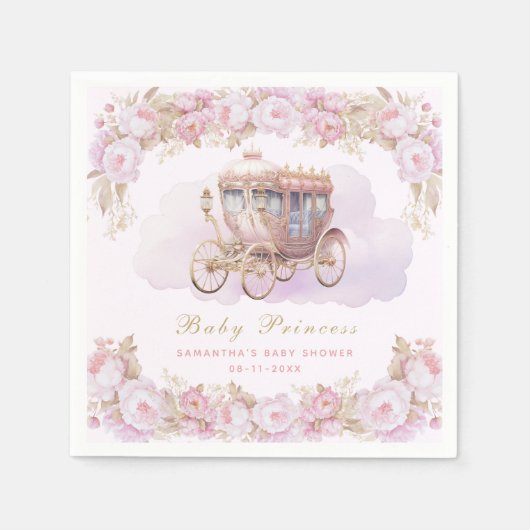 Baby Prinses roze papieren servet (Voorkant)