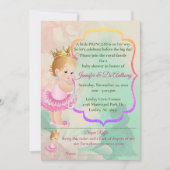 Baby Prinses Waterverf Baby shower Kaart (Voorkant)