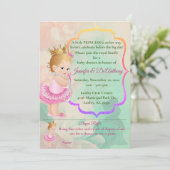 Baby Prinses Waterverf Baby shower Kaart (Staand voorkant)