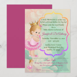 Baby Prinses Waterverf Baby shower Kaart