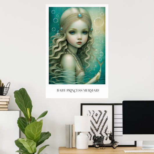 Baby Prinses Zeemeermin Poster (Thuiskantoor)