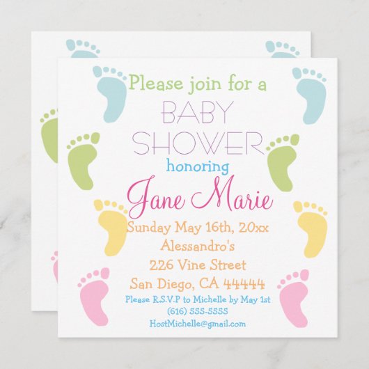 Baby Prints Babyschoenen Kaart (Voorkant / Achterkant)