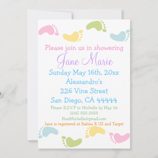 Baby Prints Babyschoenen Kaart (Voorkant)