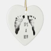 Baby prints, geboortedatum toevoegen keramisch ornament (Rechts)