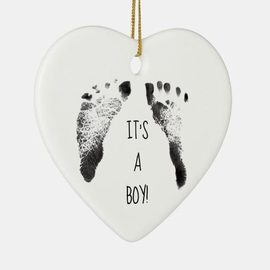 Baby prints, geboortedatum toevoegen keramisch ornament (Rechts)
