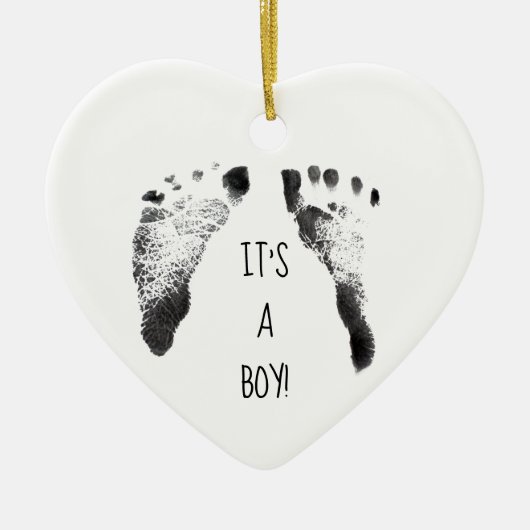 Baby prints, geboortedatum toevoegen keramisch ornament (Voorkant)