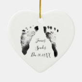 Baby prints, geboortedatum toevoegen keramisch ornament (Achterkant)