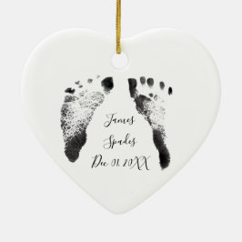 Baby prints, geboortedatum toevoegen keramisch ornament