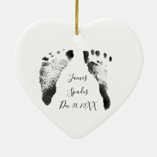 Baby prints, geboortedatum toevoegen keramisch ornament