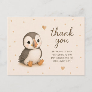 Baby Puffin Baby Shower Bedankt Briefkaart