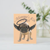 Baby Pug Angel Briefkaart (Staand voorkant)