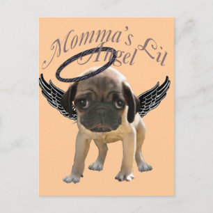 Baby Pug Angel Briefkaart