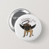 Baby Pug Angel Ronde Button 5,7 Cm (Voorkant /achterkant)