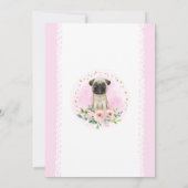 Baby Pug Birthday Party Invitation Kaart (Achterkant)