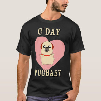 Baby Pug Hond met Hart T-shirt