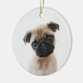 Baby Pug Portrait Keramisch Ornament (Links)