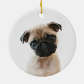 Baby Pug Portrait Keramisch Ornament (Achterkant)