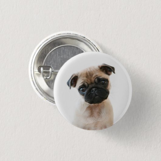 Baby Pug Portrait Ronde Button 3,2 Cm (Voorkant /achterkant)