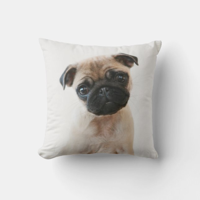 Baby Pug Portret Kussen (Voorkant)
