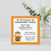 Baby Pumpkin Kind eerste Halloween feest Kaart (Staand voorkant)