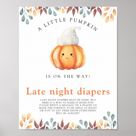 Baby Pumpkin \ Late night luiers spel Poster (Voorkant)