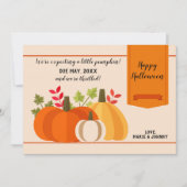 Baby Pumpkin maakt drie Herfst zwangerschap bekend Kaart (Voorkant)