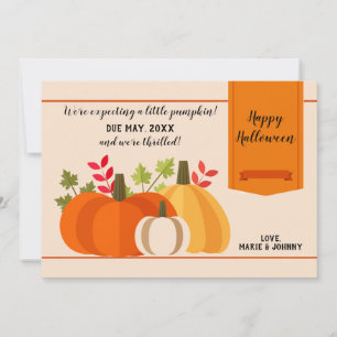 Baby Pumpkin maakt drie herfst zwangerschapsaankon Kaart
