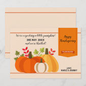 Baby Pumpkin maakt drie Herfsten zwangerschap beke Kaart (Voorkant / Achterkant)