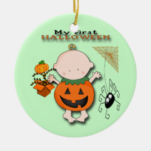 Baby Pumpkin Mijn eerste Halloween Round Ornament
