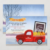 Baby Pumpkin Red Truck Echografie Zwangerschap Aankondiging (Voorkant / Achterkant)