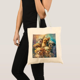 Baby Puppies Digitale kunst Tote Bag