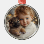Baby & Puppy Christmas Magic Ornament (Voorkant)