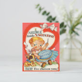  Baby & Puppy Doen Needlepoint Valentijn Feestdagenkaart (Staand voorkant)