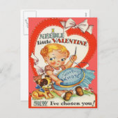  Baby & Puppy Doen Needlepoint Valentijn Feestdagenkaart (Voorkant / Achterkant)