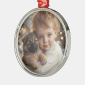Baby & Puppy Kerstmis Magie Ornament (Links)