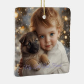 Baby & Puppy Kerstmis Magie Ornament (Rechts)