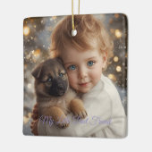 Baby & Puppy Kerstmis Magie Ornament (Links)