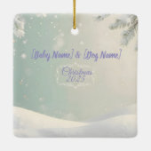 Baby & Puppy Kerstmis Magie Ornament (Achterkant)