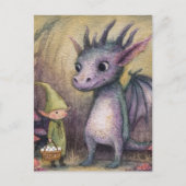 Baby Purple Dragon and Elf With Eggs Briefkaart (Voorkant)