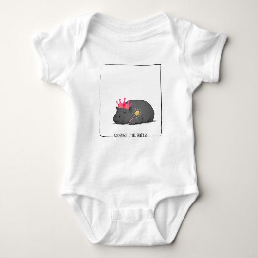 Baby Pygmy Hippo - Goodnight Little Princess Romper (Voorkant)