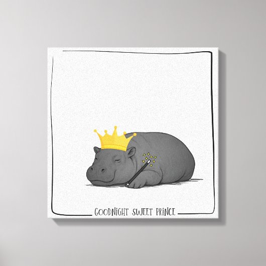 Baby Pygmy Hippo - Goodnight Sweet Prince - Canvas (Voorkant)