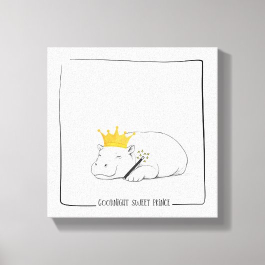 Baby Pygmy Hippo-Goodnight Sweet Prince Canvas Afdruk (Voorkant)