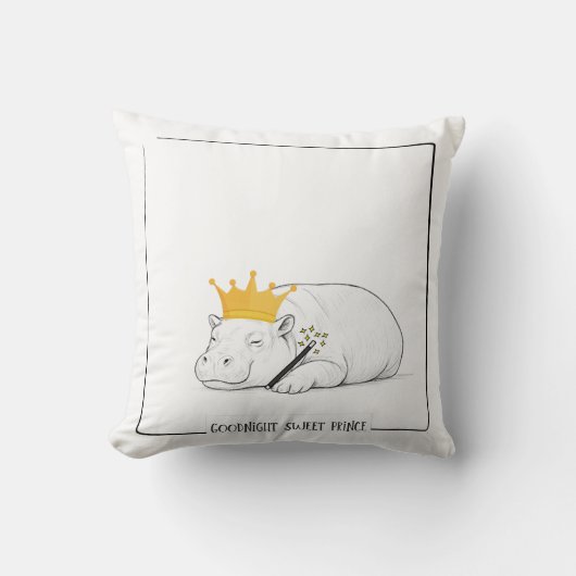 Baby Pygmy Hippo - Goodnight Sweet Prince Pillow Kussen (Voorkant)
