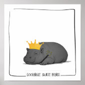 Baby Pygmy Hippo - Goodnight Sweet Prince Poster (Voorkant)