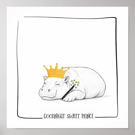 Baby Pygmy Hippo - Goodnight Sweet Prince Poster (Voorkant)